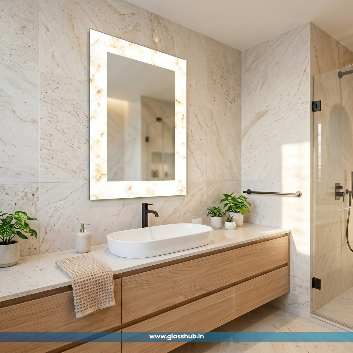 Decorative Floral Bathroom Vanity Wall Mirror – Modern Luxury Design