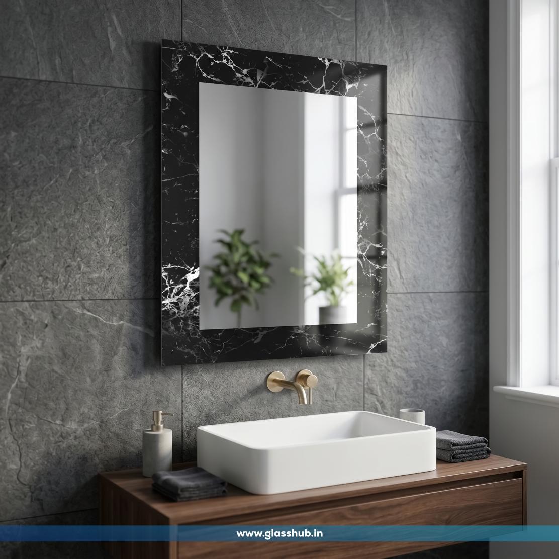 Black Marble Bathroom Vanity Mirror | Luxury Wall Mirror