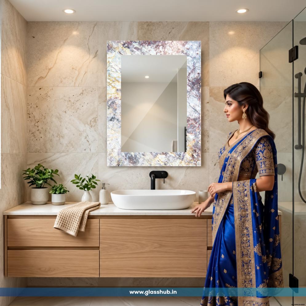 Multicolour Marble Bathroom Vanity Mirror | Luxury Wall Mirror