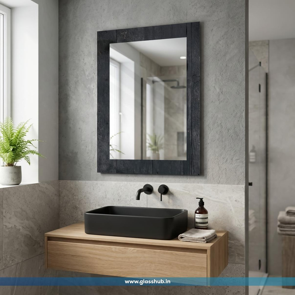 Black Frame Bathroom Vanity Mirror | Modern Wall Mirror