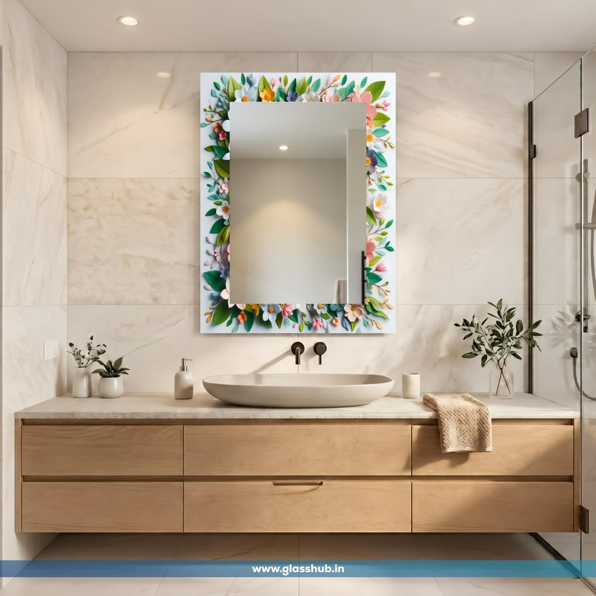 Modern Rectangular Mirror for Bathroom, Washroom & Dressing Area