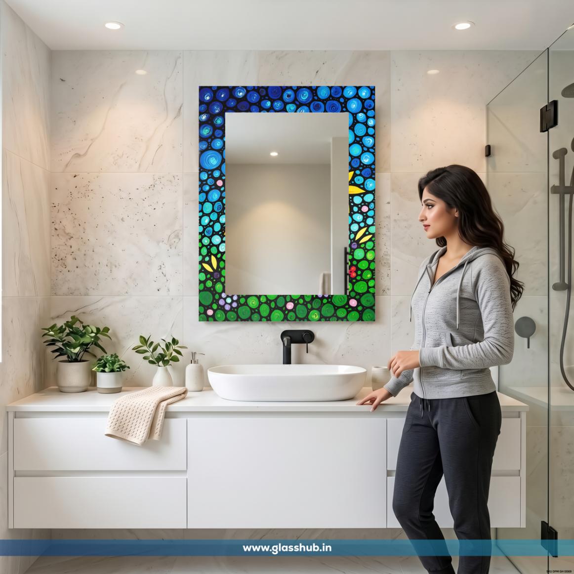 Colorful Abstract Artistic Frame Bathroom Vanity Mirror