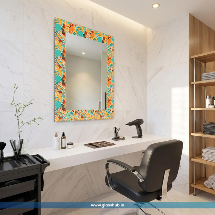 Colourful Hair Styling Accessories Printed Vanity Mirror