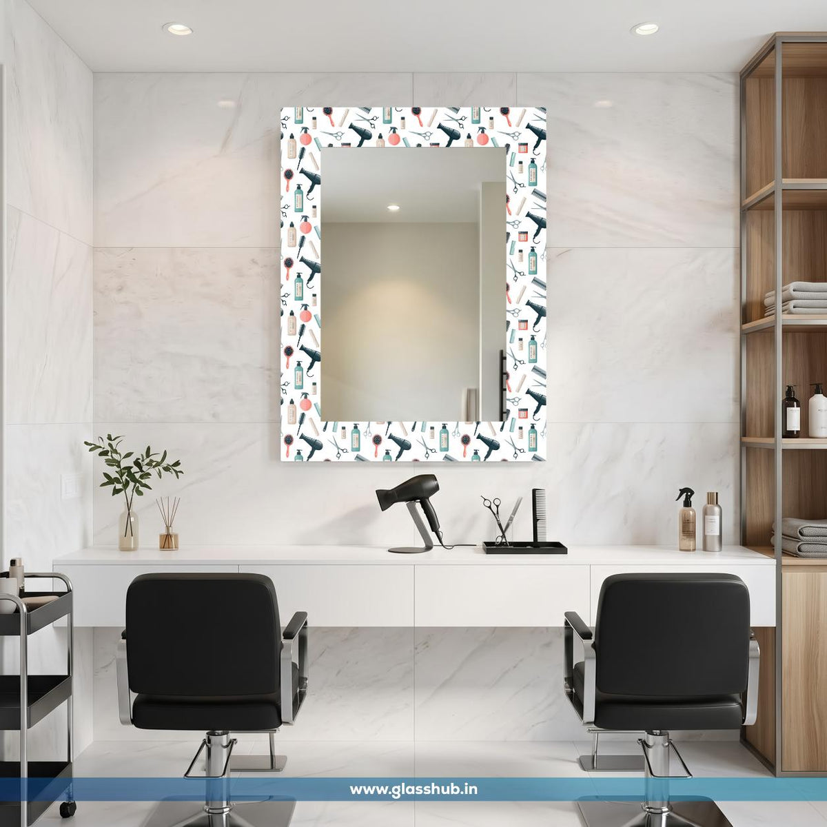 Modern Hair Styling Accessories Printed Vanity Mirror