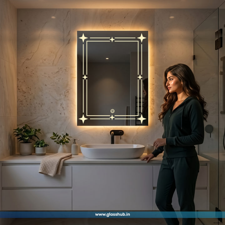 Modern LED Bathroom Mirror with Touch Sensor & 3 Colour Light