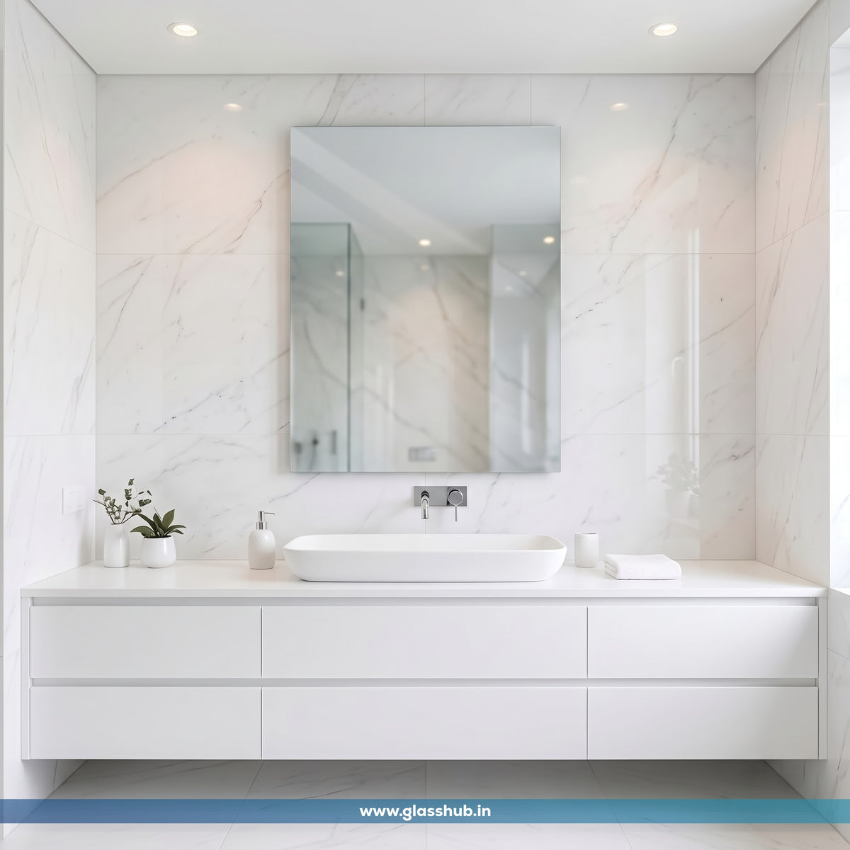 Frameless Rectangle Bathroom Mirror 18x24 Inch – 5mm Silvoxy Glass