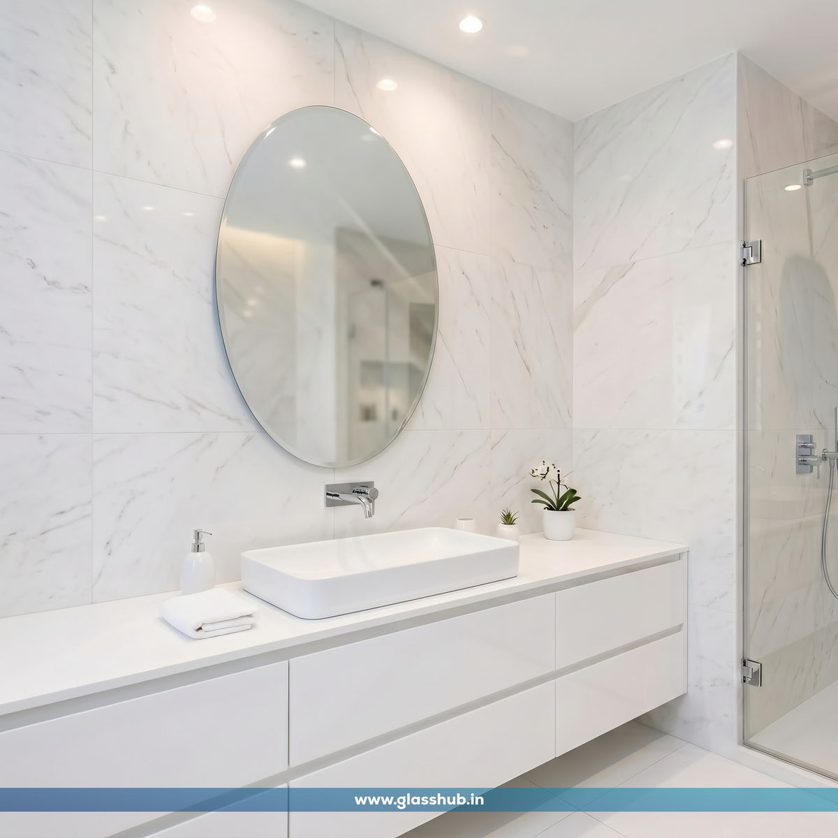Frameless Oval Bathroom Mirror – Graceful, Classic & Modern
