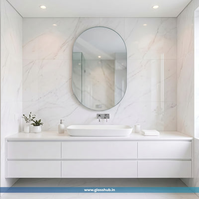 Frameless Capsule Bathroom Mirror, Trendy, Sleek & Modern