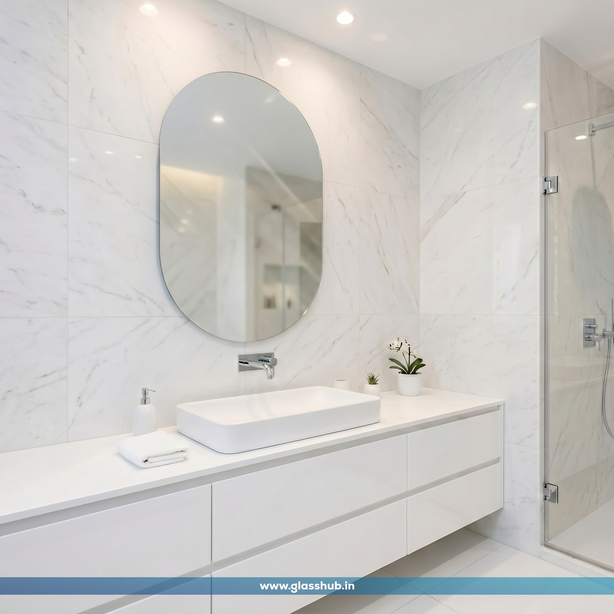 Frameless Capsule Bathroom Mirror – Trendy, Sleek &amp; Modern