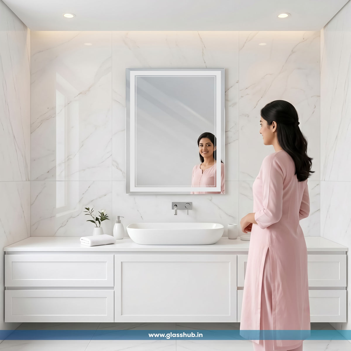 Frameless Bathroom Vanity Mirror – Modern Minimalist Wall Mirror