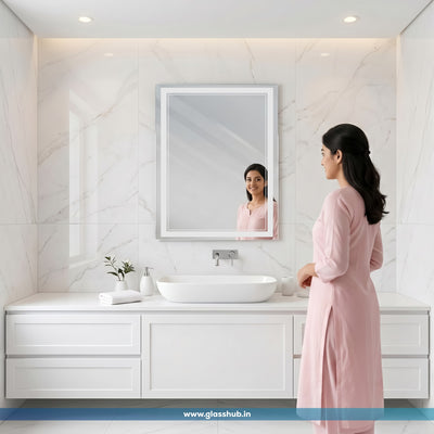 Frameless Bathroom Vanity Mirror, Modern Minimalist Wall Mirror