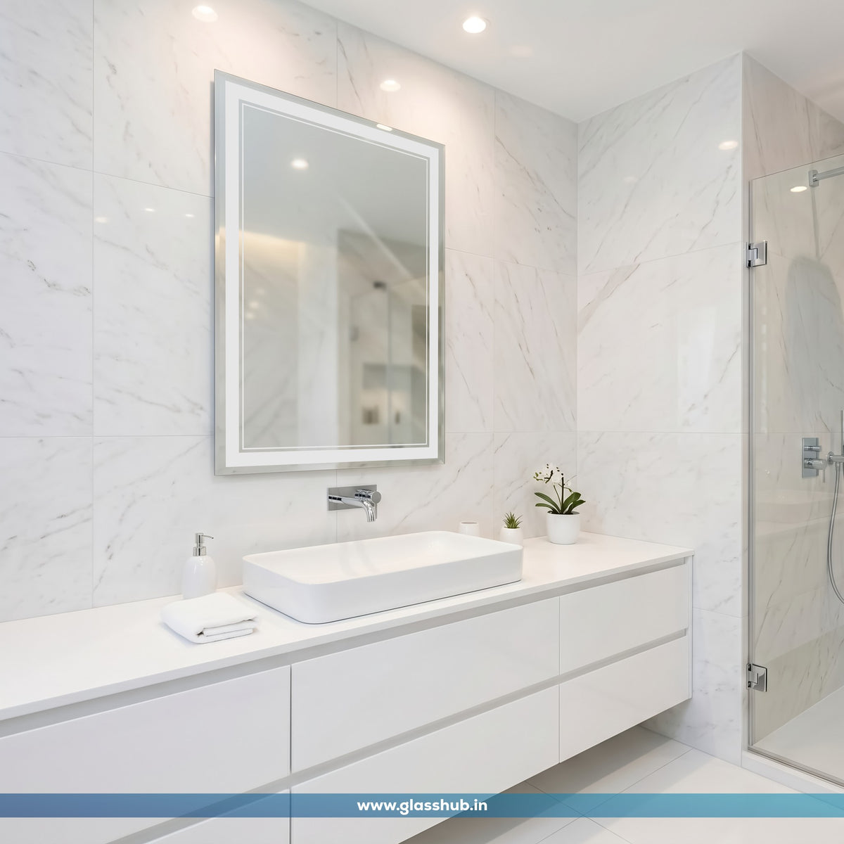 Frameless Bathroom Vanity Mirror – Modern Minimalist Wall Mirror