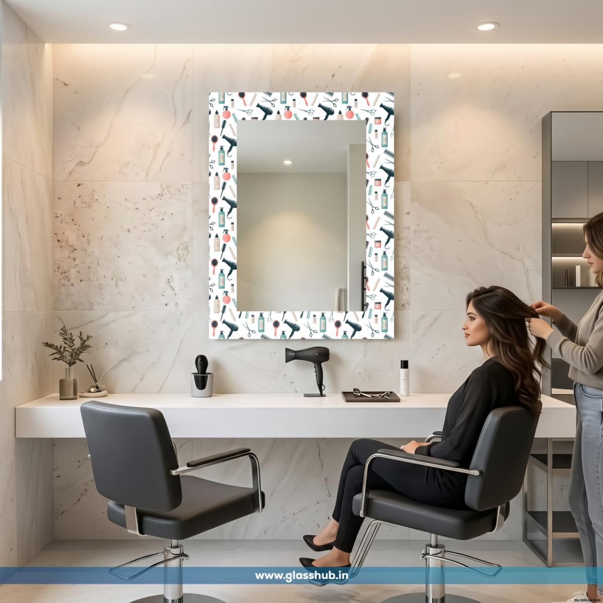 Modern Hair Styling Accessories Printed Vanity Mirror